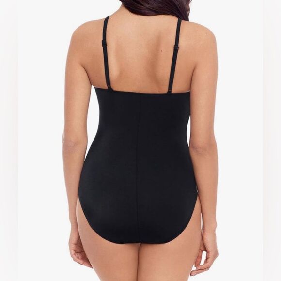 Magicsuit Neon Nature Jill One Piece Swimsuit High Neckline Black Neon 10 NWT - Picture 3 of 13